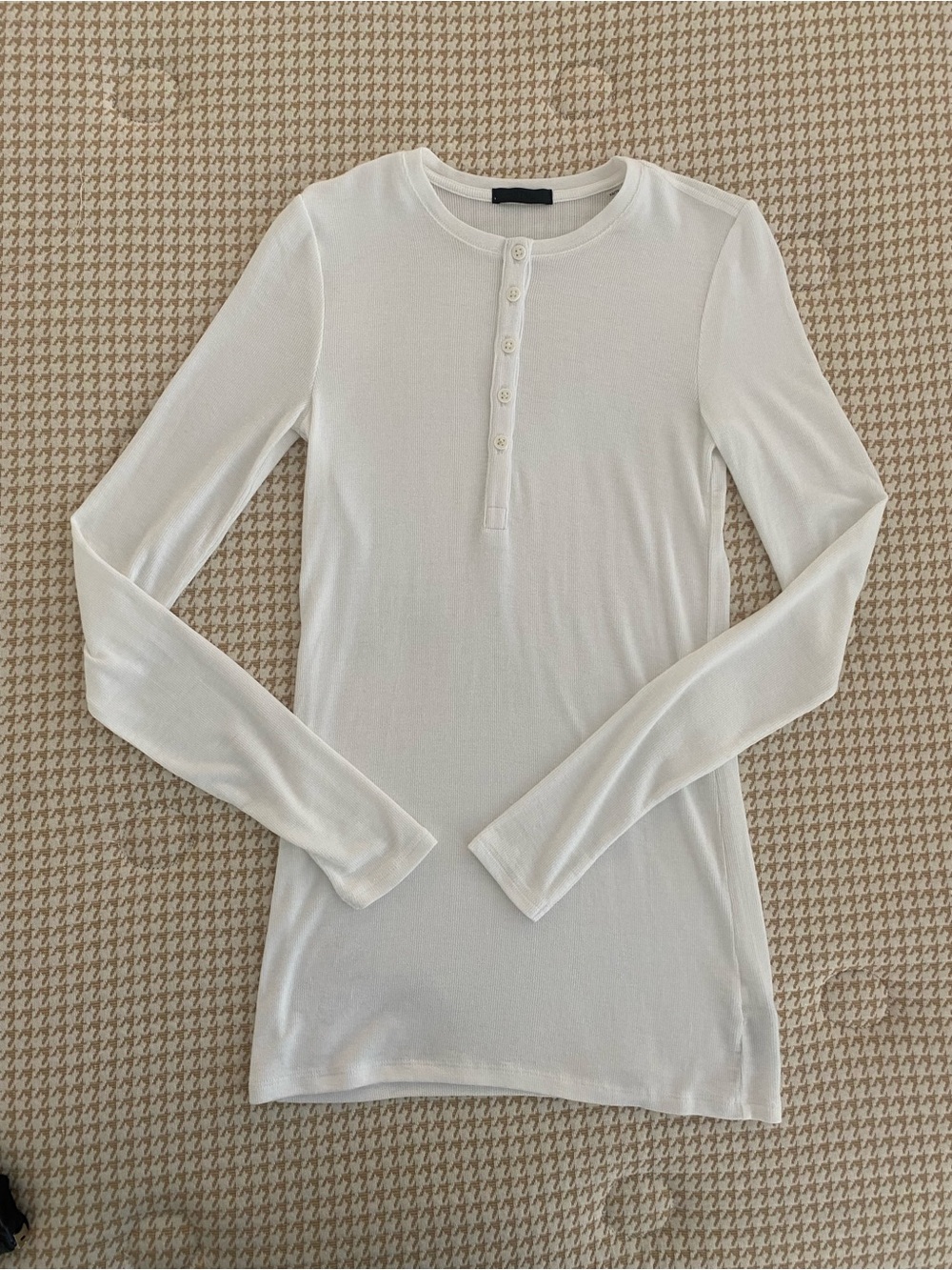ATM Anthony Thomas Melillo Ivory Long-Sleeve Henley Top